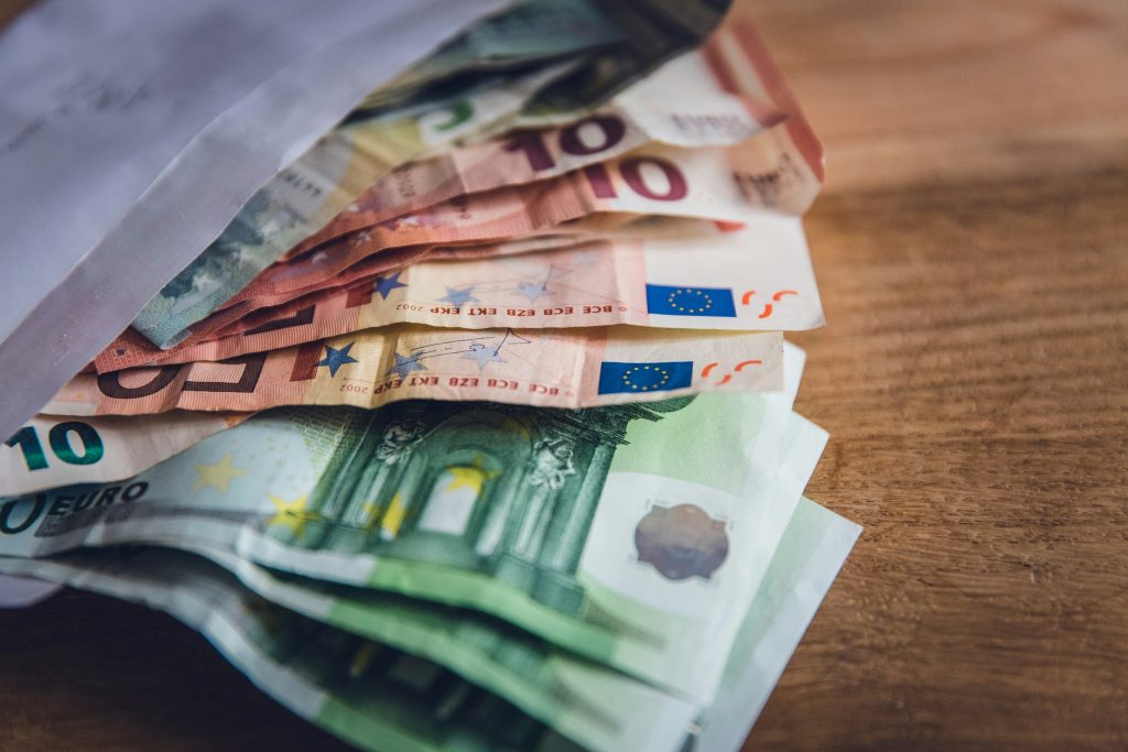 Envelop met geld (euros)